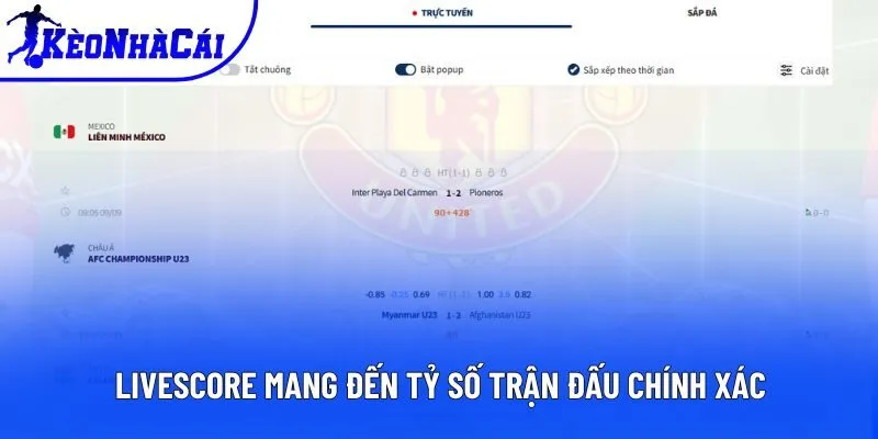 Livescore mang đến tỷ số trận đấu chính xác Livescore mang đến tỷ số trận đấu chính xác